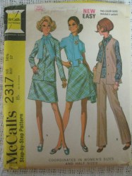 2317 70 MC PANEL JACKET,VEST,BLOUSE, A-SKIRT PATTERN 14 1/2 37''